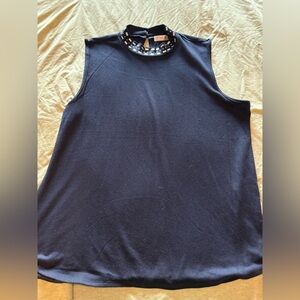Retrofit Navy Top with Silver Accents